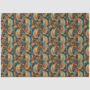 Paisley Golden Blume Abstraktes Muster 11 Seidenpapier