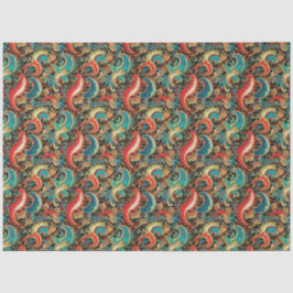 Paisley Golden Blume Abstraktes Muster 8 Seidenpapier