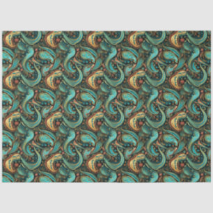 Paisley Golden Blume Abstraktes Muster 9 Seidenpapier