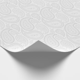 Paisley-Grau auf weißem Packpapier