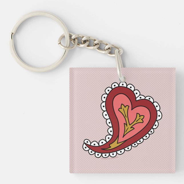 Paisley Heart Acrylic Schlüsselanhänger (Vorderseite)