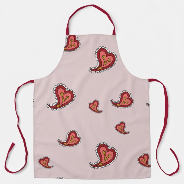 Paisley Heart All-Over Print Schürze (Vorderseite)