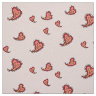 Paisley Heart Fabric Stoff