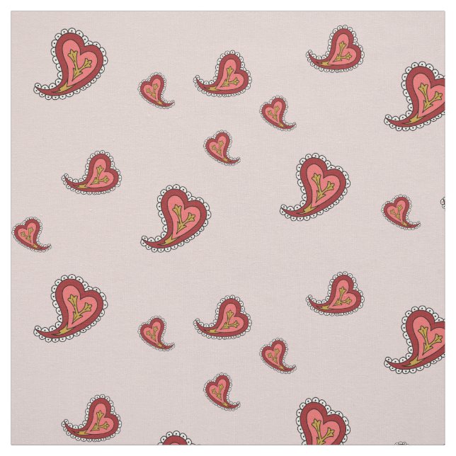 Paisley Heart Fabric Stoff (Muster)