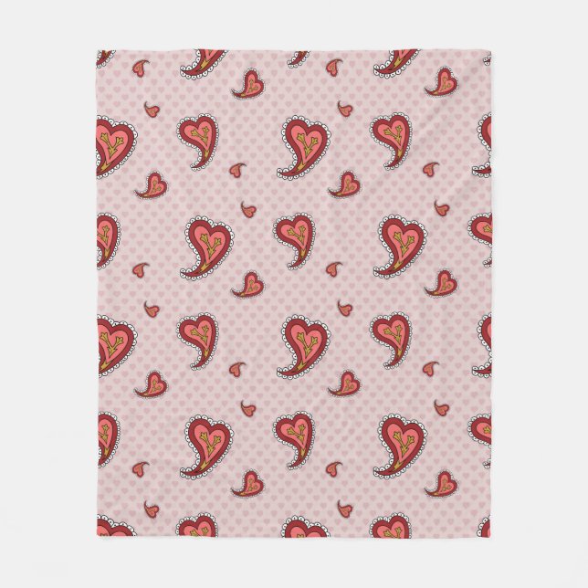 Paisley Heart Fleece Blanket (Vorderseite)
