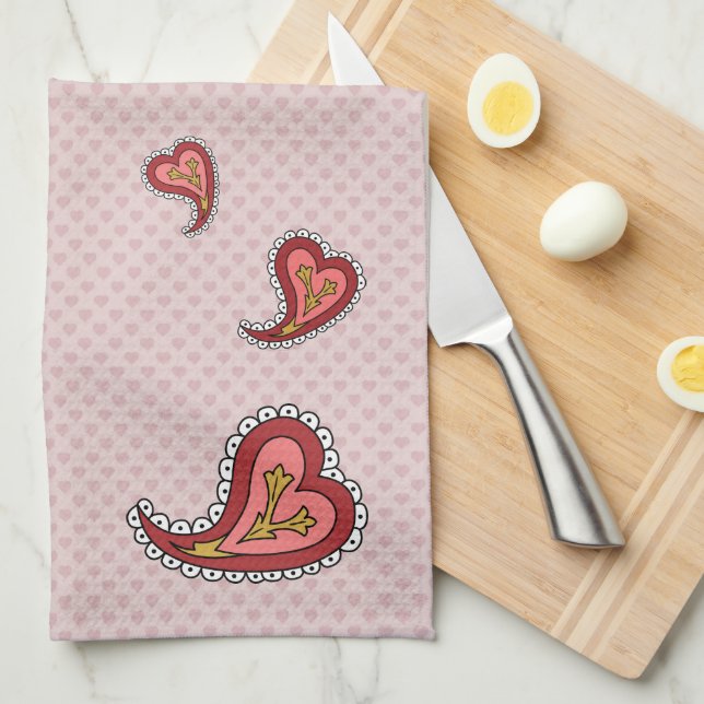 Paisley Heart Handtuch (Viertel Falte)