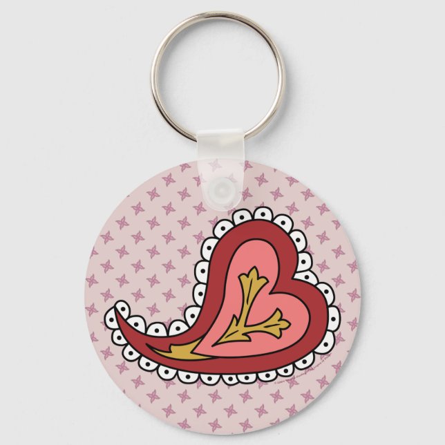 Paisley Heart Keychain Schlüsselanhänger (Vorderseite)