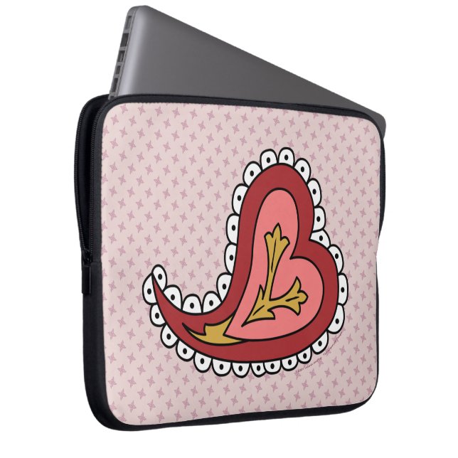 Paisley Heart Laptop Case (Vorne Rechts)