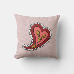 Paisley Heart Pillow Kissen