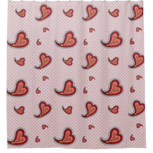 Paisley Heart Shower Vorhang (Vorderseite)