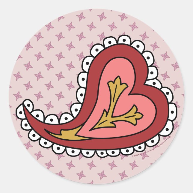 Paisley Heart Sticker (Vorderseite)