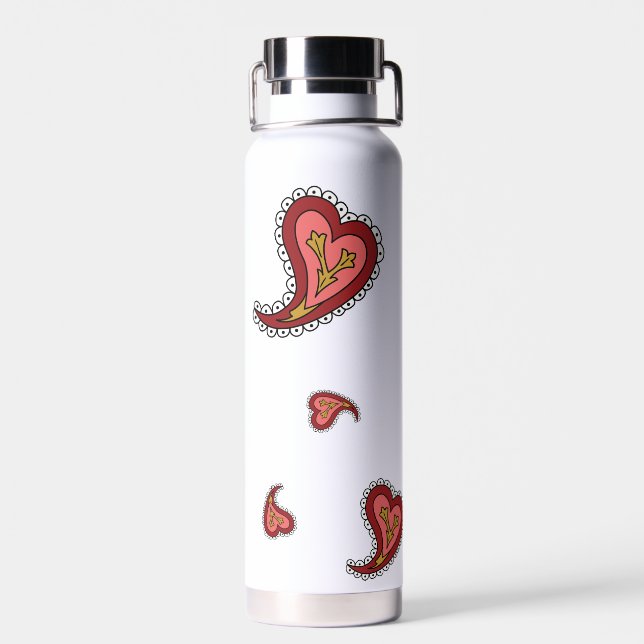 Paisley Heart Trinkflasche (Rückseite)