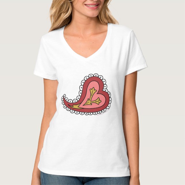 Paisley Heart Women's Light Shirt (Vorderseite)