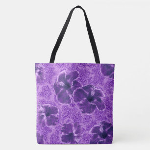 Paisley Hibiskus Vintag Psychedelic Beach Bag