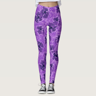 Paisley Hibiskus Vintag Psychedelic Floral Leggings