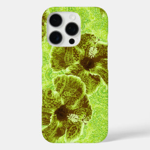 Paisley Hibiskus Vintag Psychedelic Floral Limon iPhone 16 Pro Hülle
