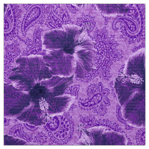 Paisley Hibiskus Vintag Psychedelic Floral Stoff