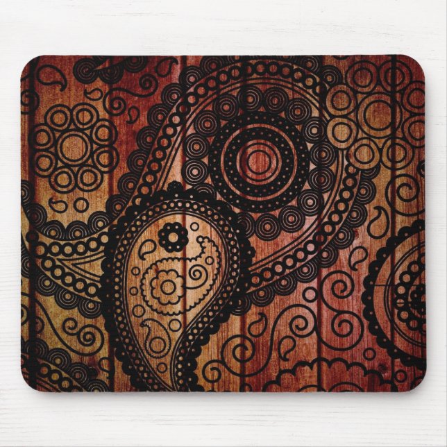 Paisley-Holzplatten Mousepad (Vorne)