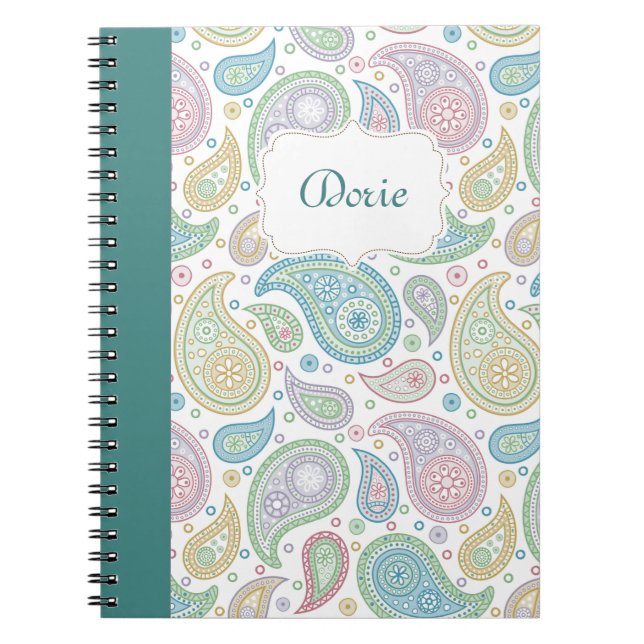 Paisley im Peacock-Notebook Notizblock (Vorderseite)