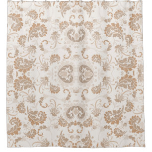 Paisley in Beige Ästhetik Moderne Tan Brown Duschvorhang