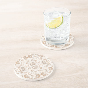 Paisley in Beige Ästhetik Moderne Tan Brown Getränkeuntersetzer