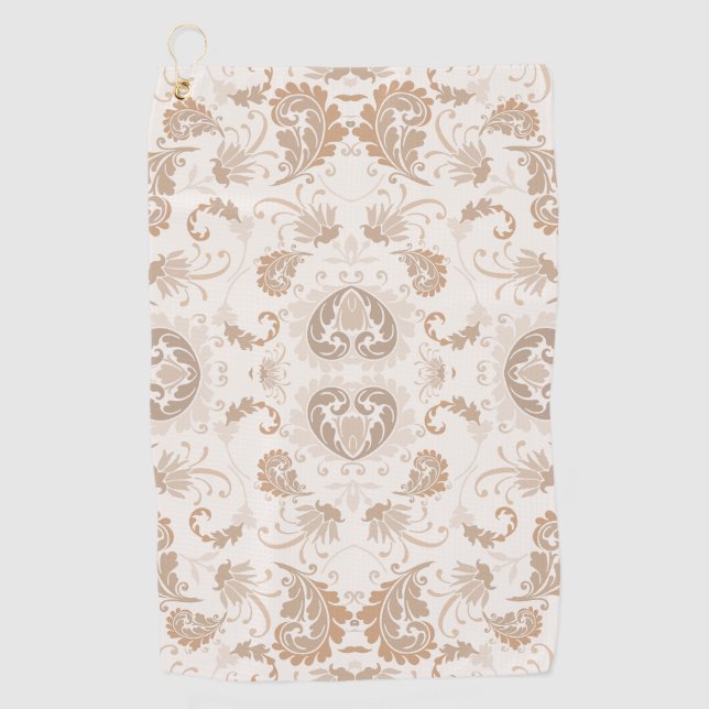 Paisley in Beige Ästhetik Moderne Tan Brown Golfhandtuch (Vorderseite)