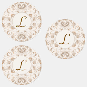 Paisley in Beige Ästhetik Moderne Tan Brown Init. Etiketten