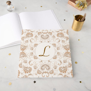 Paisley in Beige Ästhetik Moderne Tan Brown Init. Gästebuch