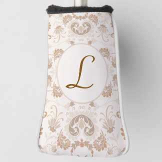 Paisley in Beige Ästhetik Moderne Tan Brown Init. Golf Headcover