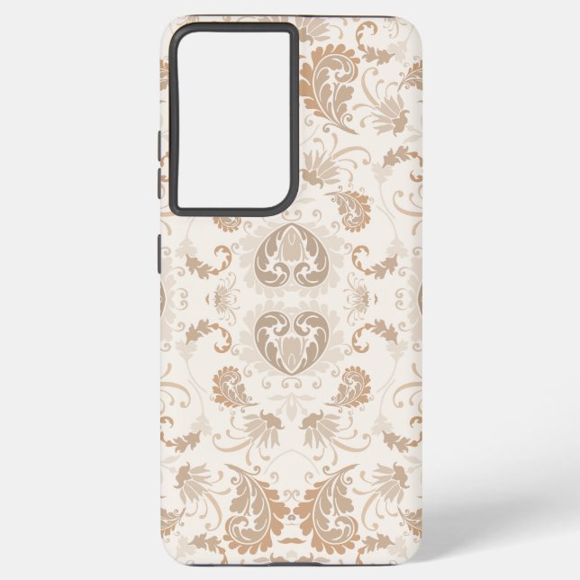 Paisley in Beige Ästhetik Moderne Tan Brown Samsung Galaxy Hülle (Rückseite)
