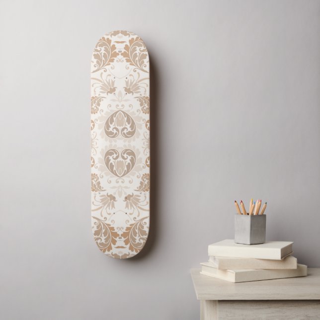 Paisley in Beige Ästhetik Moderne Tan Brown Skateboard (Wandkunst)