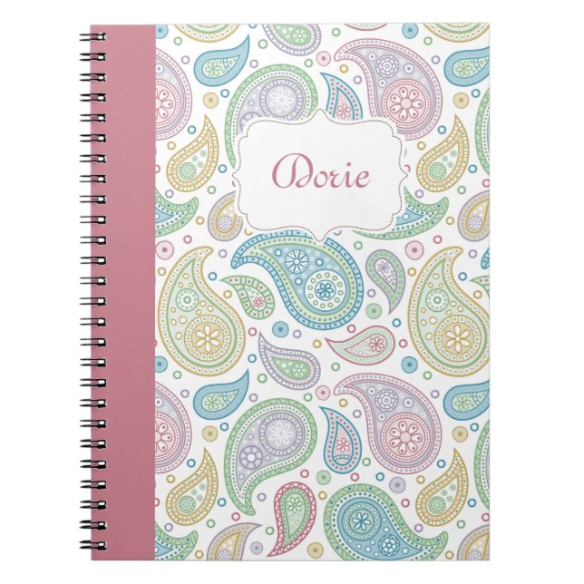 Paisley in Pink-Notebook Notizblock (Vorderseite)