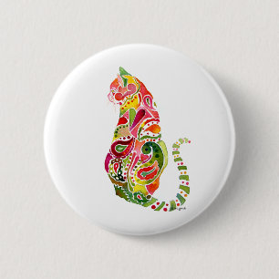 Paisley-Katzen-rundes Button