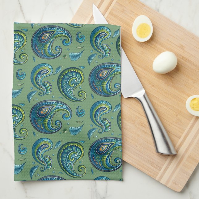 Paisley Kitchen Handtuch (Viertel Falte)