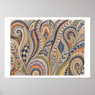 Paisley-Kunst Poster