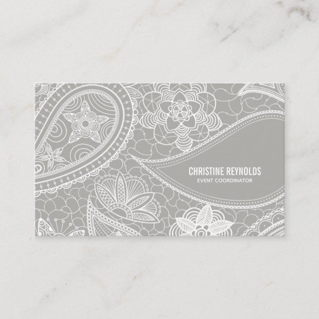 Paisley Lace Business Card Visitenkarte (Vorderseite)