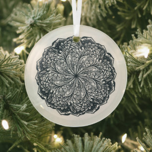 Paisley Lace Mandala Ornament Aus Glas