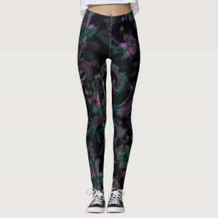 Paisley-Leggings: Dunkel, Benzinleck Leggings