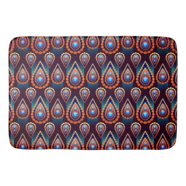 Paisley like Colorful Jewel Pattern Badematte (Vorderseite)