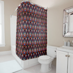 Paisley like Colorful Jewel Pattern Duschvorhang