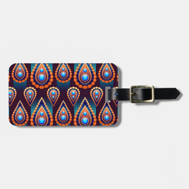 Paisley like Colorful Jewel Pattern Gepäckanhänger (Vorderseite horizontal)