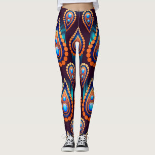 Paisley like Colorful Jewel Pattern Leggings