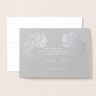 Paisley-like Fraktal Art Design auf Grau Folienkarte