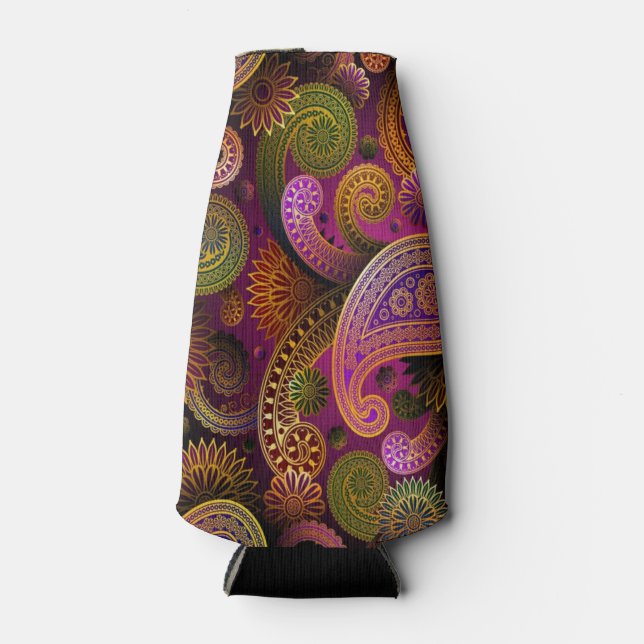 Paisley Lila Flaschenkühler (Vorderseite)