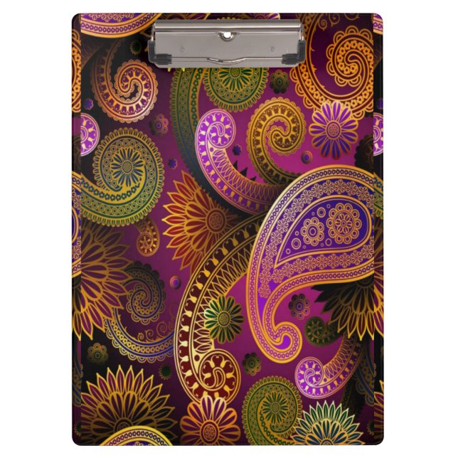 Paisley Lila Klemmbrett (Vorderseite)