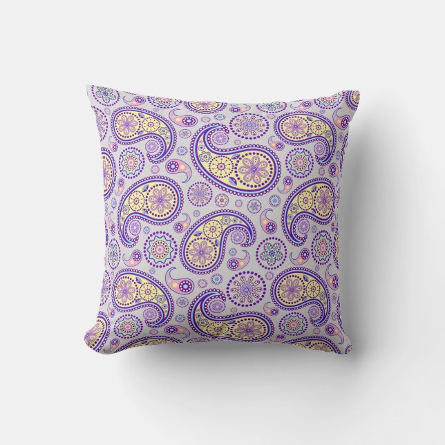 Paisley Lila Pattern Kissen (Vorderseite)