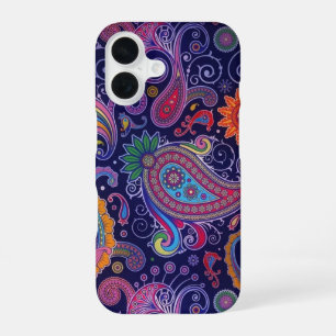 Paisley Lila Pink iPhone 16 Hülle