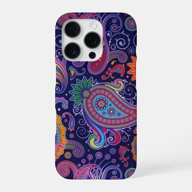 Paisley Lila Pink iPhone Hülle (Rückseite)