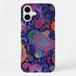Paisley Lila Pink iPhone 16 Plus Hülle