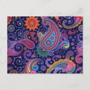 Paisley Lila pink Postkarte